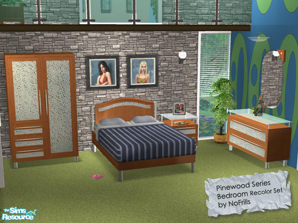 Sims 2 — Pinewood Series - Bedroom (Recolor 1) by NoFrills — One of the recolor set of pinewood bedroom.