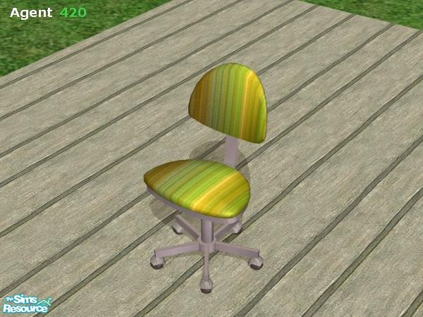 Sims 2 — Vintage Old Person Office Chair by Agent420 — This chair is made with a nice set of colors to match your
