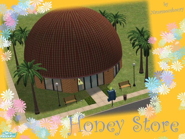 Sims 2 — ~BeeHive Valley~ Honey Store by Nanamouskoury — Small store, where you can find groceries, clothing and coffee.
