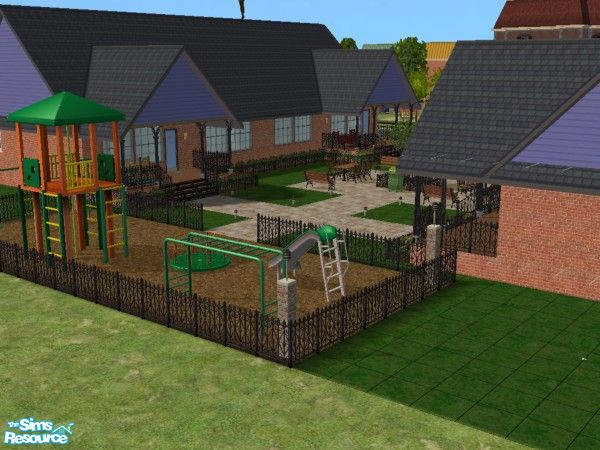 Sims 2 — Nordic Apartments by squeakers — Small complex, 4, 2 bedroom 1 bathroom apartments, includes playground,