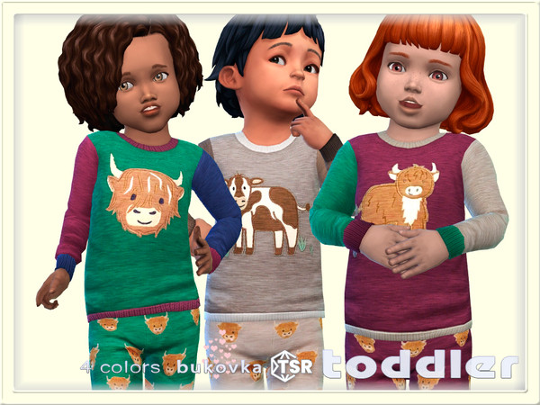 Sims 4 — Sweater Farm by bukovka — Sweater for toddlers of both sexes: boys and girls in 4 coloring options. All cards