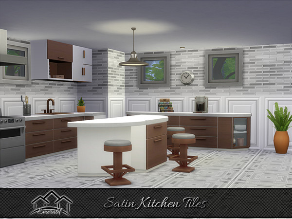 Sims 4 — Satin Kitchen Tiles65 by Emerald — Durable ceramic satin tile with a distinctly modern vibe.
