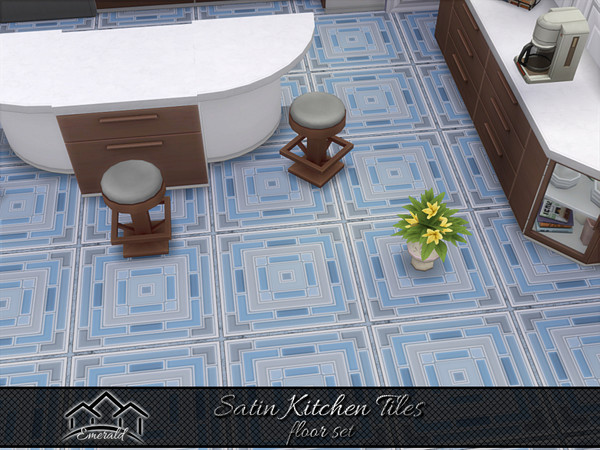 Sims 4 — Satin Kitchen Tiles floor4 by Emerald — Durable ceramic satin tile with a distinctly modern vibe.