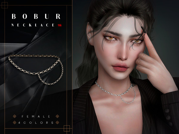 Sims 4 — Chain Necklace by Bobur2 — Double chain necklace for female 4 colors I hope you like it