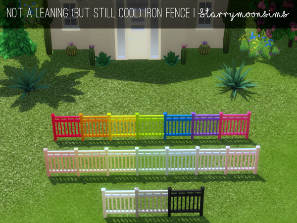Sims 4 — Not a Leaning (but still cool) iron fence by Starrymoonsims — the fence from for rent, rainbowfied!