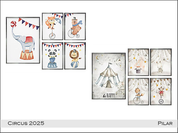 Sims 4 — Pilar Circus2025 Paintings by Pilar — Cheerful theme for children's bedrooms