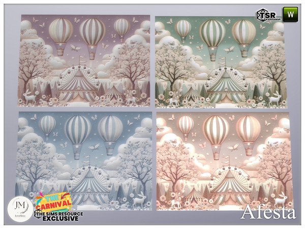 Sims 4 — The carnival Afesta kids wallpapers symmetry by jomsims — Step into the softness and magic of the carnival with