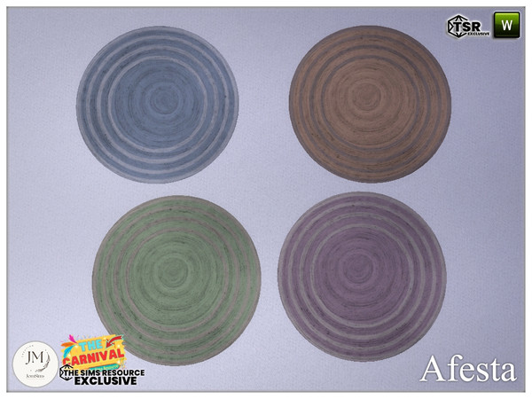 Sims 4 — The carnival Afesta kids rugs small by jomsims — Step into the softness and magic of the carnival with Afesta, a