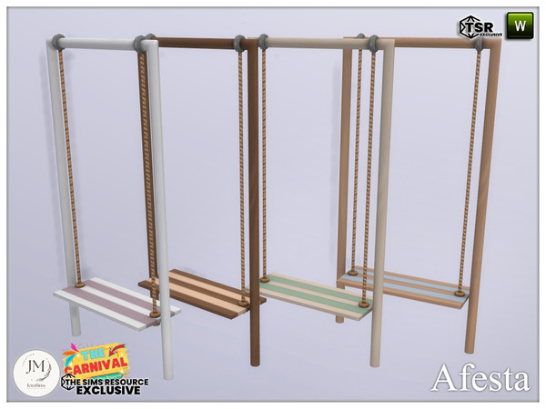 Sims 4 — The carnival Afesta kids swing seat by jomsims — Step into the softness and magic of the carnival with Afesta, a