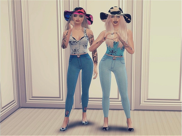 Sims 4 — T-shirt.package by Simsska — The set includes a shirt, pants, hat and shoes