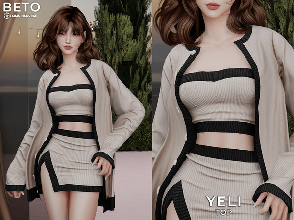 Sims 4 — Yeli (Top) by Beto_ae0 — Perfect feminine outfit for spring