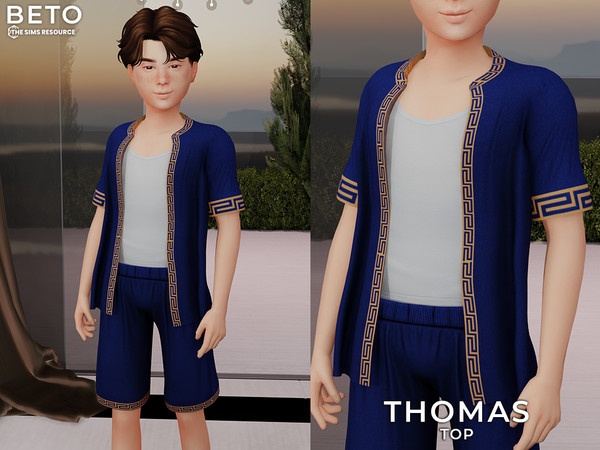 Sims 4 — Thomas (Top - Child Version) by Beto_ae0 — Summer outfit for men, enjoy it