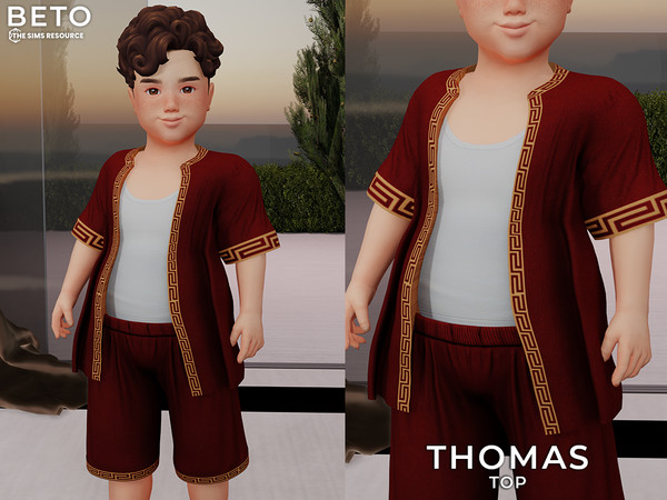 Sims 4 — Thomas (Top - Toddler Version) by Beto_ae0 — Summer outfit for men, enjoy it