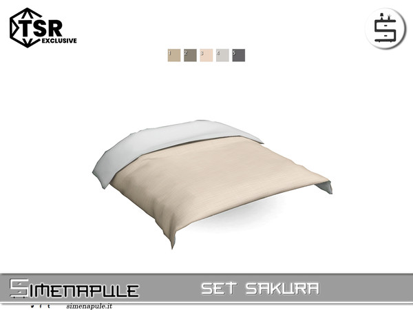 Sims 4 — Set Sakura - Blanket Bed by Simenapule — Set SakuraSet SakuraSet SakuraSet Sakura