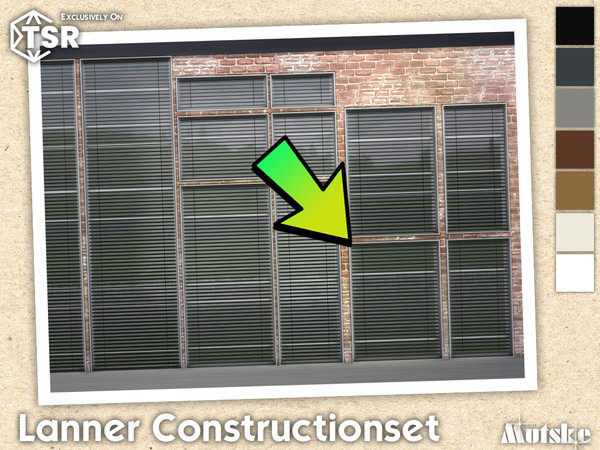 Sims 4 — Lanner Venetian Blinds Counter 1.5x1 by Mutske — Modern set which contains windows, doors, arches and blinds.