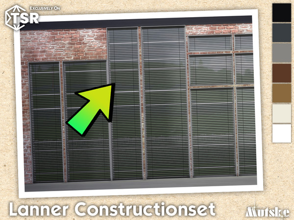Sims 4 — Lanner Venetian Blinds Tall Large 1x1 by Mutske — Modern set which contains windows, doors, arches and blinds.