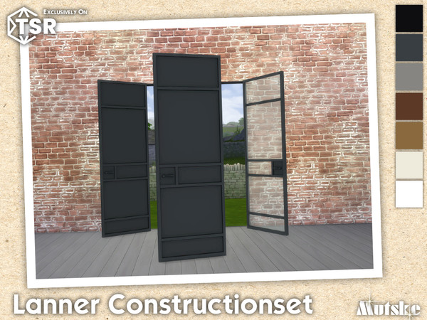 Sims 4 — Lanner Deco Door Privat 1x1 by Mutske — Modern set which contains windows, doors, arches and blinds. Make sure