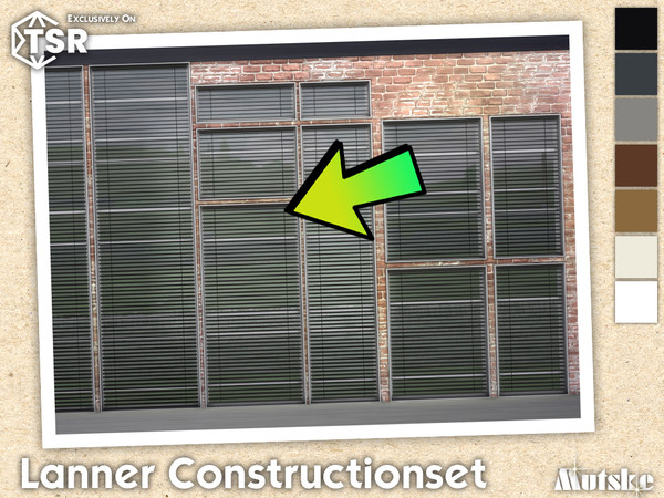 Sims 4 — Lanner Venetian Blinds Tall 1.5x1 by Mutske — Modern set which contains windows, doors, arches and blinds. Make