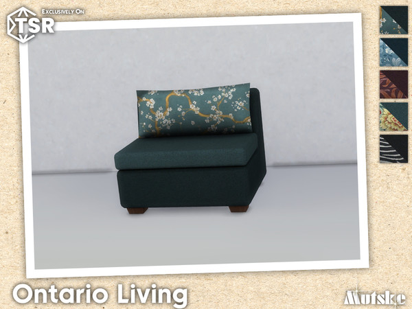 Sims 4 — Ontario Center Chair by Mutske — Ontario Livingroom set with seating, surface and more, some have slots to put