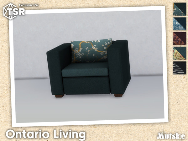 Sims 4 — Ontario Chair by Mutske — Ontario Livingroom set with seating, surface and more, some have slots to put clutter