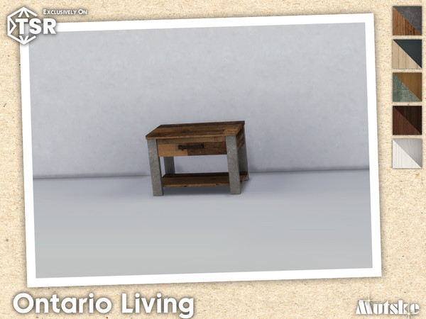Sims 4 — Ontario Coffeetable 1x1 by Mutske — Ontario Livingroom set with seating, surface and more, some have slots to