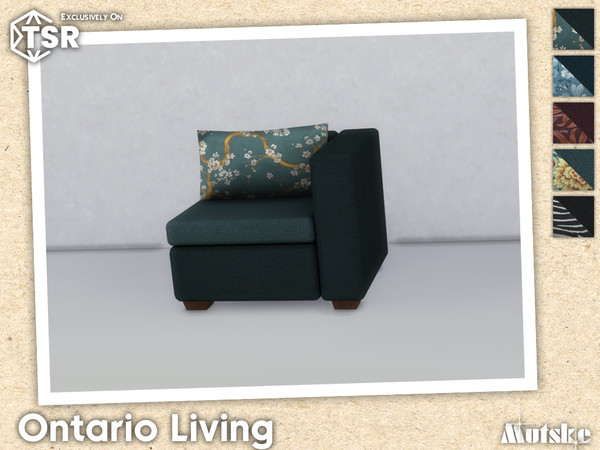 Sims 4 — Ontario Right Chair by Mutske — Ontario Livingroom set with seating, surface and more, some have slots to put