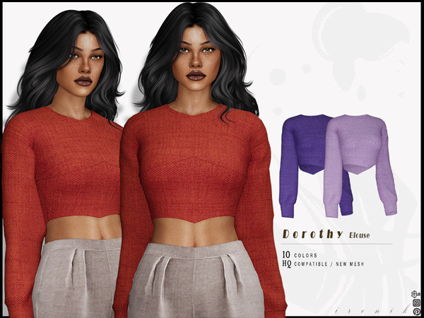 Sims 4 — Dorothy Blouse by _ironik_ — -10 Colors