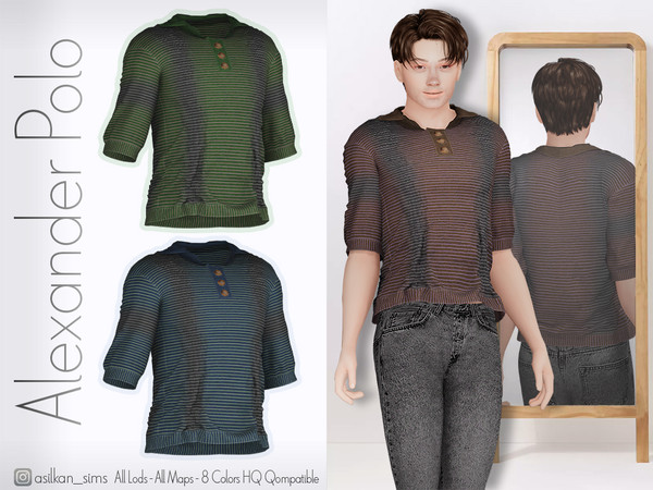 Sims 4 — Alexander Polo - ACN 575 by Asilkan — - 8 Colors