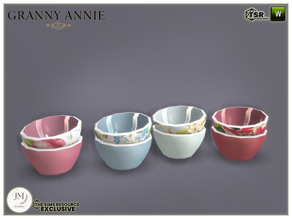 Sims 4 — granny annie porcelain bowl by jomsims — Add a touch of vintage charm to your interiors with the Granny Annie