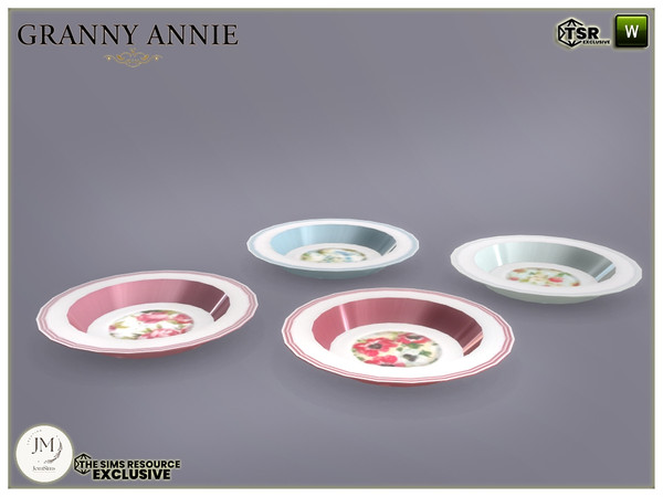 Sims 4 — granny annie porcelain deep plate by jomsims — Add a touch of vintage charm to your interiors with the Granny