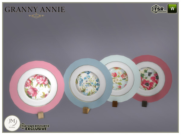 Sims 4 — granny annie porcelain plate1 standing small by jomsims — Add a touch of vintage charm to your interiors with