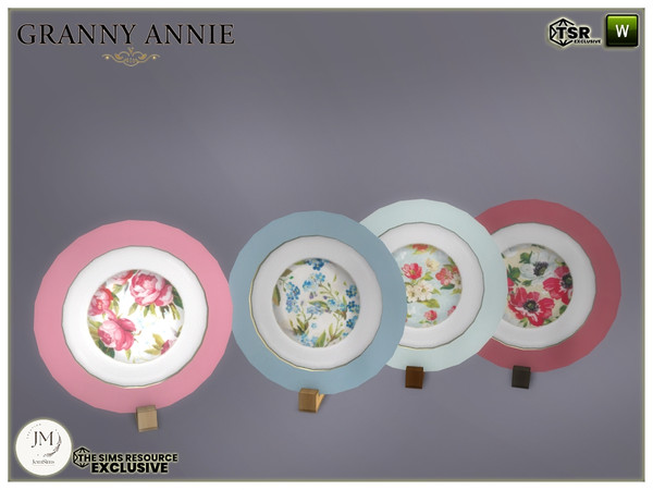 Sims 4 — granny annie porcelain plate1 standing by jomsims — Add a touch of vintage charm to your interiors with the