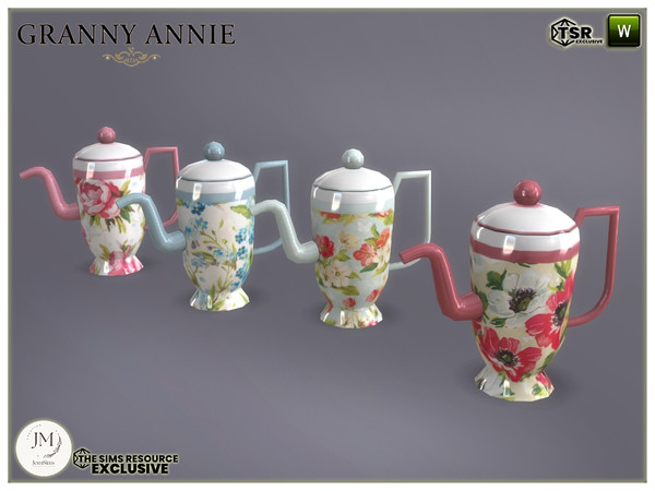 Sims 4 — granny annie porcelain tea pot by jomsims — Add a touch of vintage charm to your interiors with the Granny Annie