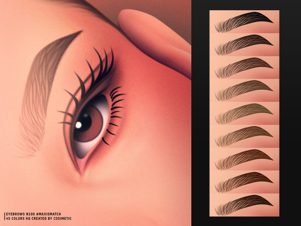 Sims 4 — Eyebrows N100 by cosimetic — - Female