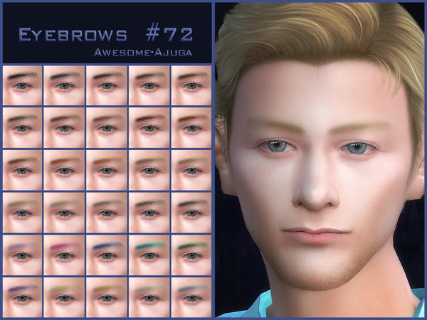 Sims 4 — Eyebrows 72 by Awesome-ajuga — - 30 swatches