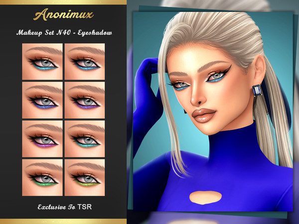 Sims 4 — Makeup Set N40 - Eyeshadow by Anonimux_Simmer — - 8 Swatches
