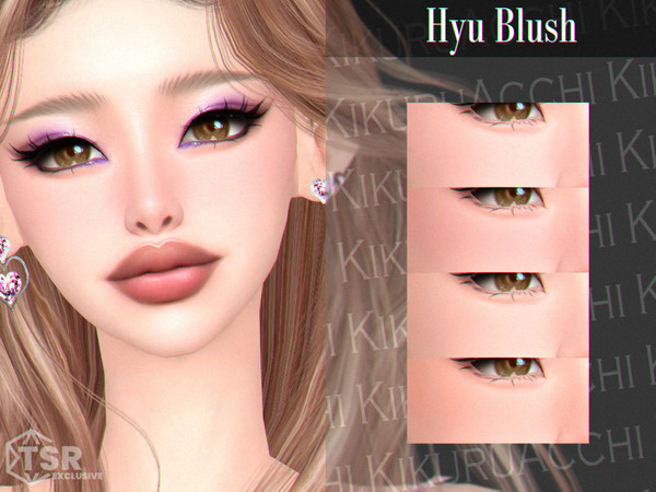Sims 4 — Hyu Blush by Kikuruacchi — - It is suitable for Female and Male. ( Teen to Elder ) - 4 swatches - HQ Compatible
