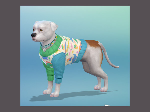 Sims 4 — Large Dog Jumper Dinosaur.package by Konswella — Jumper for dogs with ghosts on