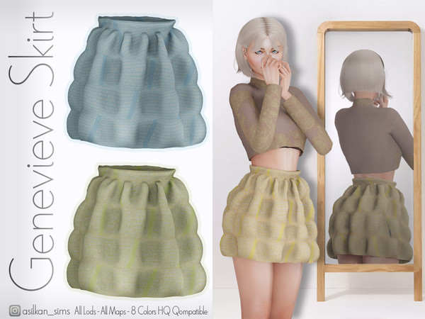 Sims 4 — Genevieve Skirt - ACN 579 by Asilkan — - 8 Colors