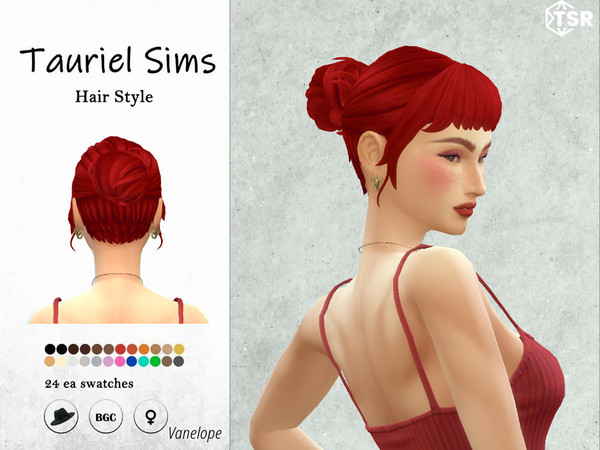 Sims 4 — Vanelope-Hairstyle by taurielsims — All lods