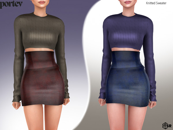 Sims 4 — Knitted Sweater by portev — new Mesh 7 colors