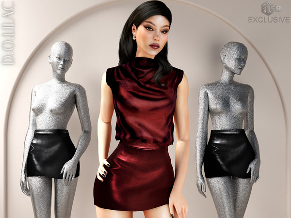 Sims 4 — Leather Mini Skirt DO0721 by DOLilac — Custom thumbnail