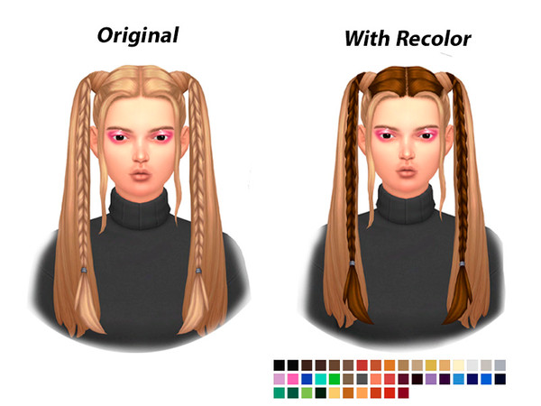 Sims 4 — SHS_Angelica_RecolorHair.package by sehablasimlish — Hope you like it and enjoy it. Maxis Match