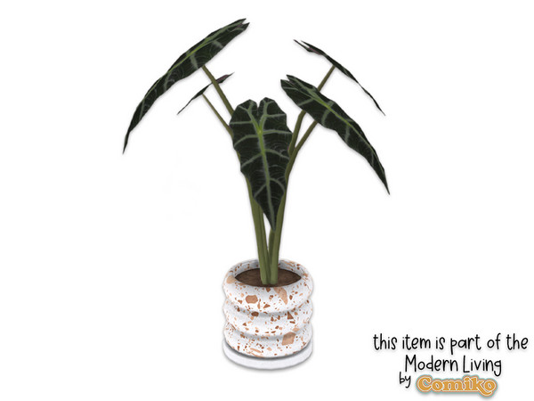 Sims 4 — Comiko Boho Bedroom Alocasia Plant by Comiko — Hi! Part 3 - Boho Bedroom Set is base game compatible and consist