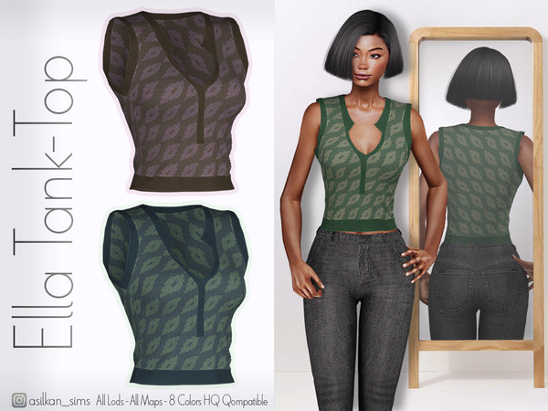 Sims 4 — Ella Tank Top - ACN 582 by Asilkan — - 8 Colors