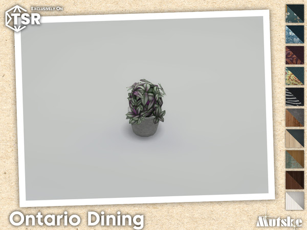 Sims 4 — Ontario Plant 01 by Mutske — Ontario Diningroom set with seating, surface and more, some have slots to put
