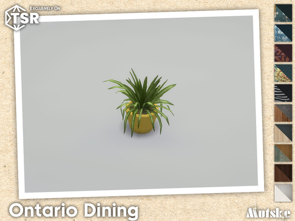 Sims 4 — Ontario Plant 03 by Mutske — Ontario Diningroom set with seating, surface and more, some have slots to put
