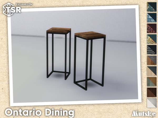 Sims 4 — Ontario Plantstand 90 by Mutske — Ontario Diningroom set with seating, surface and more, some have slots to put