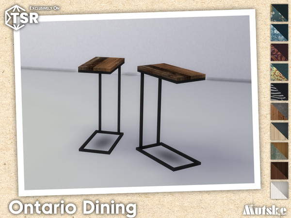 Sims 4 — Ontario Endtable by Mutske — Ontario Diningroom set with seating, surface and more, some have slots to put