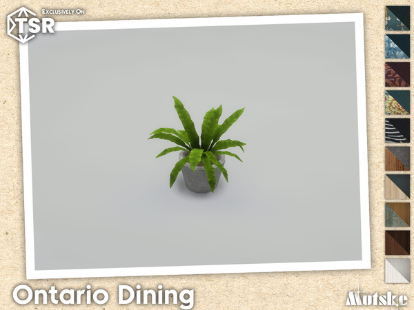 Sims 4 — Ontario Plant 08 by Mutske — Ontario Diningroom set with seating, surface and more, some have slots to put
